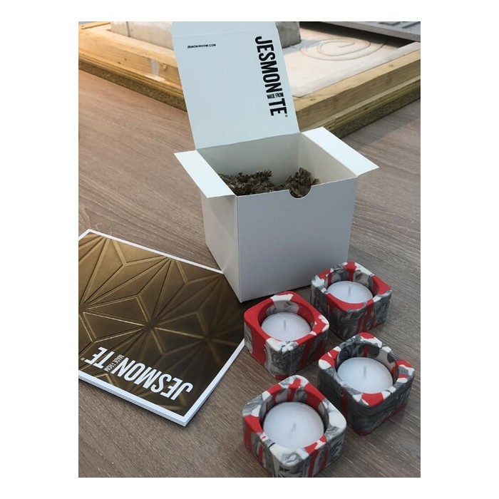 "Entra y Crea" - Portavelas en Jesmonite