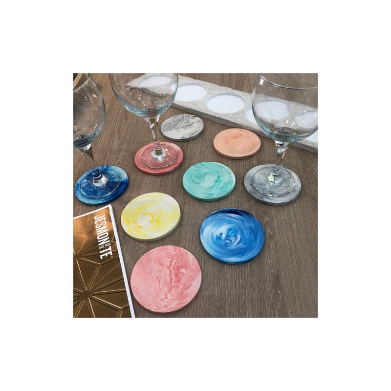 "Entra y Crea" - Posavasos Jesmonite