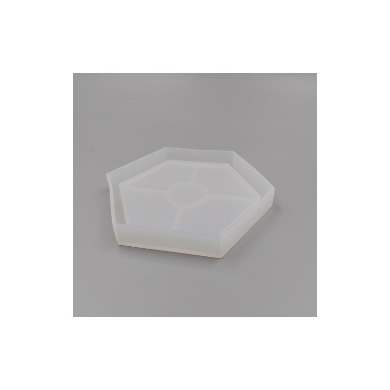 MOLDE SILICONA - BANDEJA hexagonal 10 cm