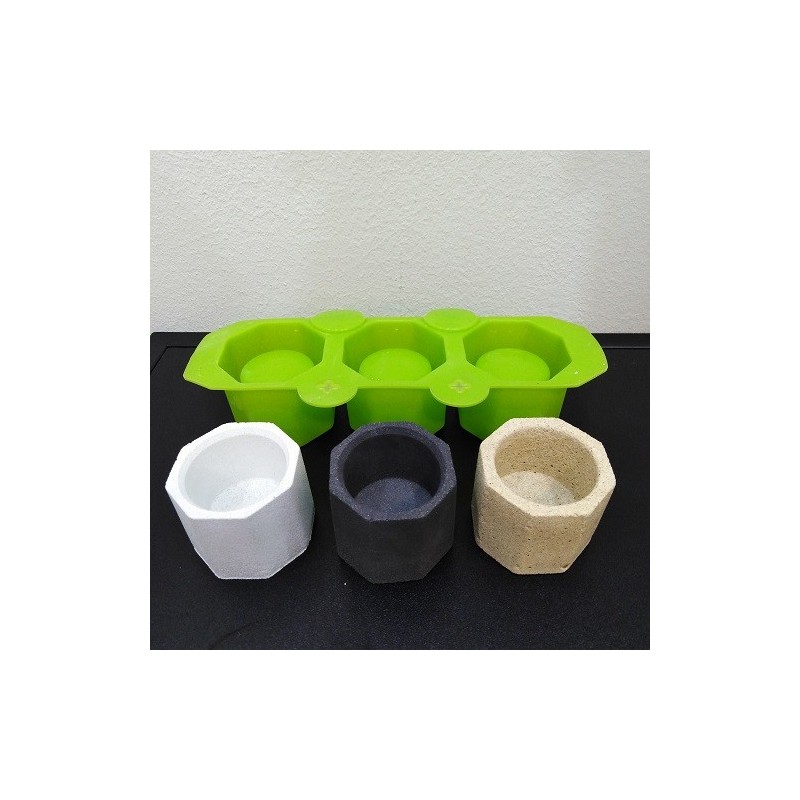 SILICONE MOLD - 3 MINI CACTUS POTS